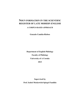 Noun Formation in the Scientific Register of Late Modern English