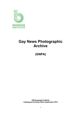 Gay News Photographic Archive