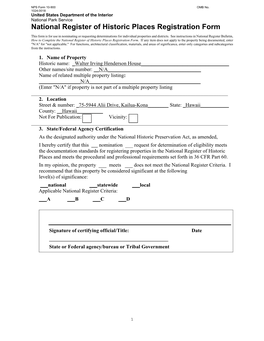 National Register of Historic Places Registration Form