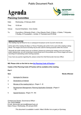 (Public Pack)Agenda Document for Planning Committee, 05/02/2020