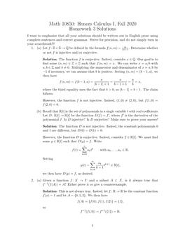 Math 10850: Honors Calculus I, Fall 2020 Homework 3 Solutions