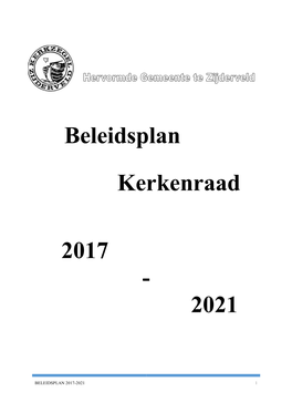 Beleidsplan Kerkenraad 2017