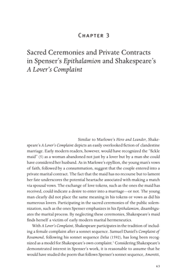 Sacred Ceremonies and Private Contracts in Spenser's