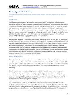 Marine Species Distribution - August 2016