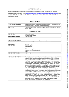 Patient Perceptions of Glucocorticoid Side Effects: a Cross-Sectional Survey of Users in an Online Health Community