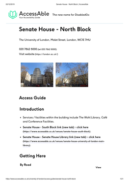 Senate House - North Block | Accessable