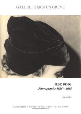 ILSE BING Photographs 1928 – 1935