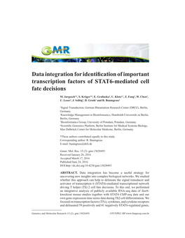 Data Integration for Identification of Important Transcription Factors of STAT6-Mediated Cell Fate Decisions