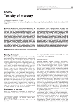 REVIEW Toxicity of Mercury