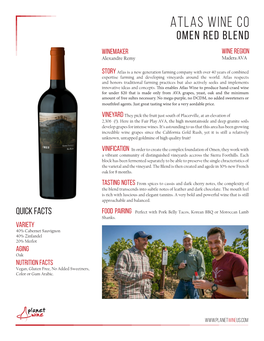 Atlas Wine Co Omen Red Blend Winemaker Wine Region Alexandre Remy Madera AVA