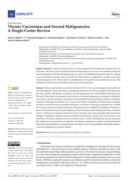 Thymic Carcinomas and Second Malignancies: a Single-Center Review