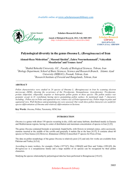 Palynological Diversity in the Genus Onosma L