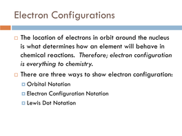 Electron Configurations