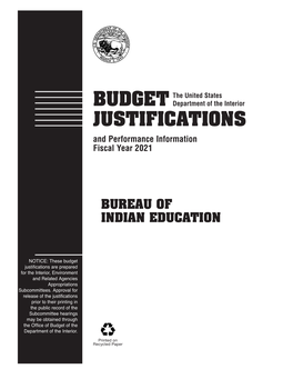 Budget Justifications Are Prepared for the Interior, Environment and Related Agencies Appropriations Subcommittees