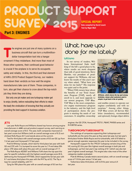 ENGINES SPECIAL REPORT Data Compiled by David Leach SURVEY 2015 Text by Nigel Moll Part 3: ENGINES