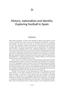 History, Nationalism and Identity. Exploring Football in Spain