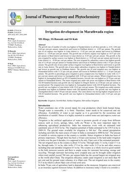 Irrigation Development in Marathwada Region JPP 2018; SP1: 2995-2999