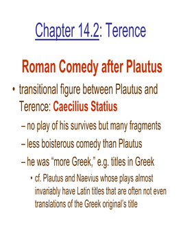 Chapter 14.2: Roman Comedy (Terence)