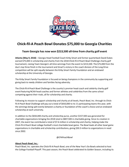 Chick-Fil-A Peach Bowl Donates $75,000 to Georgia Charities