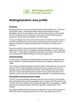 Nottinghamshire Area Profile