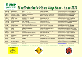 Calendario Cicloturismo Siena