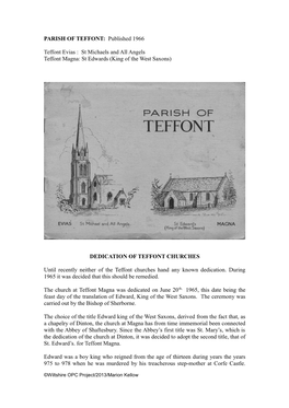 PARISH of TEFFONT: Published 1966