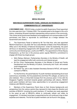 Dec042020 News Press Releases New REACH Supervisory Panel