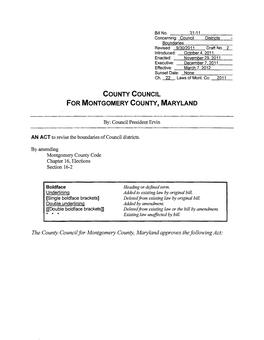 County Council for Montgomery County, Maryland