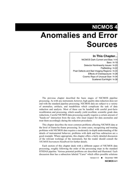 Anomalies and Error Sources