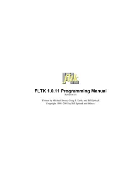 FLTK 1.0.11 Programming Manual Revision 18