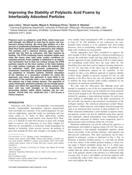 Improving the Stability of Polylactic Acid Foams by Interfacially Adsorbed Particles