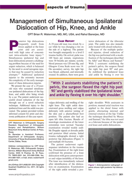 Management of Simultaneous Ipsilateral Dislocation of Hip, Knee, and Ankle CPT Brian R