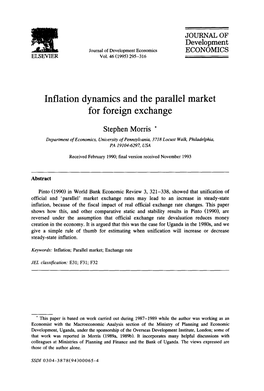 Inflation Dynamics and the Parallel Market for Foreign Exchange