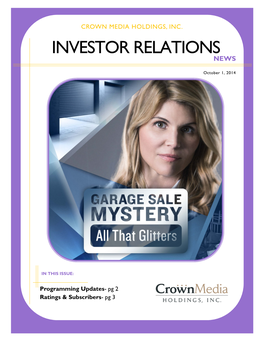 Investor Relations News