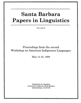 Santa Barbara Papers in Linguistics