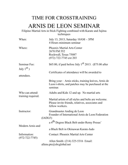 Arnis De Leon Seminar