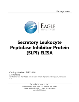 Secretory Leukocyte Peptidase Inhibitor Protein (SLPI) ELISA