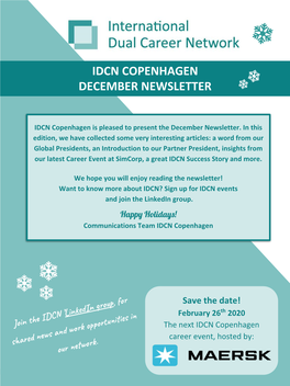Idcn Copenhagen December Newsletter