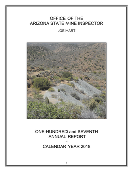 Office of the Arizona State Mine Inspector One