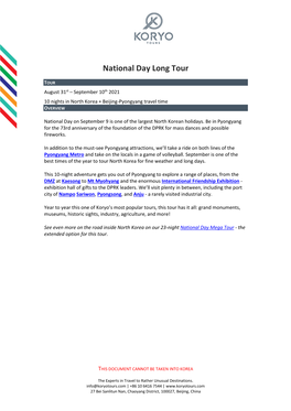 National Day Long Tour