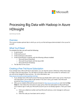 Processing Big Data with Hadoop in Azure Hdinsight