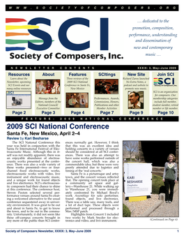 SCI Newsletter May / June 2009