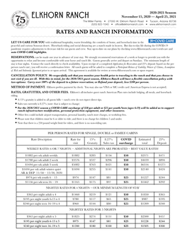 Rates and Ranch Information