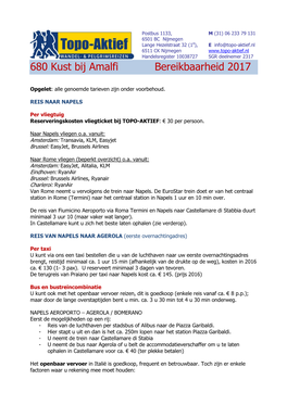 680 Kust Bij Amalfi Bereikbaarheid 2017