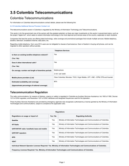 3.5 Colombia Telecommunications Colombia Telecommunications