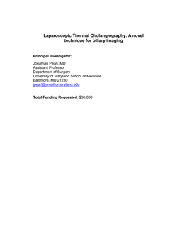 Laparoscopic Thermal Cholangiography: a Novel Technique for Biliary Imaging