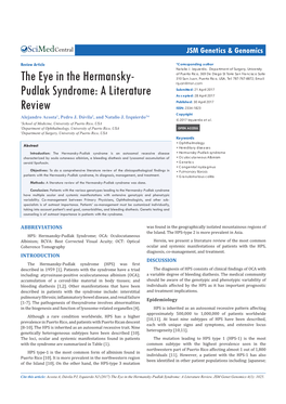 The Eye in the Hermansky-Pudlak Syndrome: a Literature Review