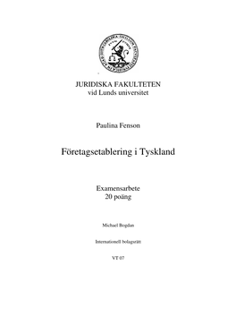 Företagsetablering I Tyskland