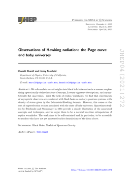 Observations of Hawking Radiation