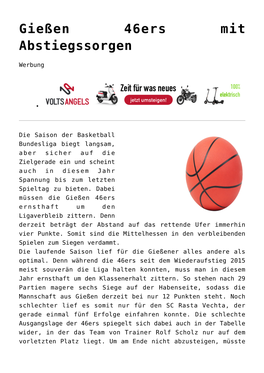 Gießen 46Ers Mit Abstiegssorgen